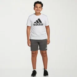 adidas Big Kid Boys Adjustable Waist Mid Rise Knit Pull-On Short