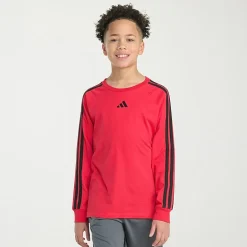 adidas Big Kid Boys Crew Neck Long Sleeve Regular Fit Graphic T-Shirt