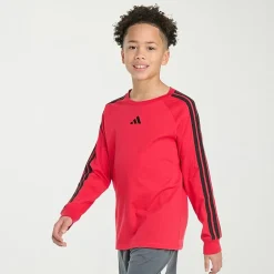 adidas Big Kid Boys Crew Neck Long Sleeve Regular Fit Graphic T-Shirt