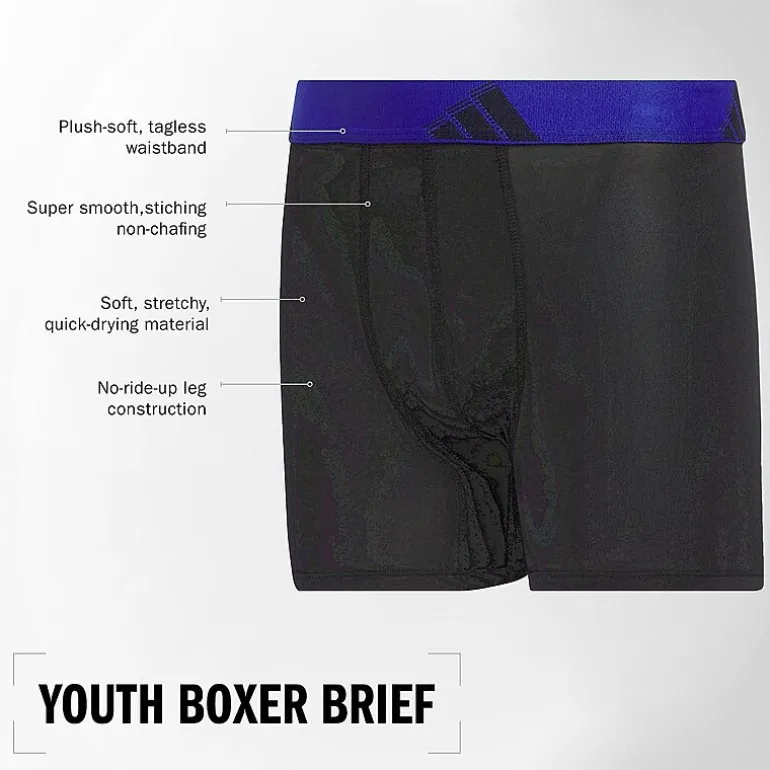 adidas Big Kid Boys 4 Pack Boxer Briefs S-5158609a