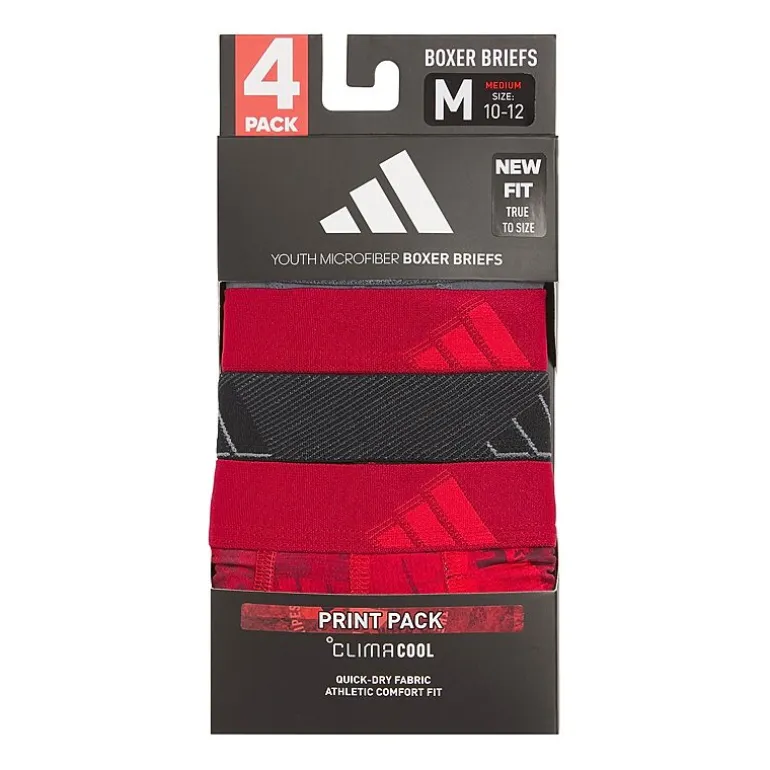 adidas Big Kid Boys 4 Pack Boxer Briefs S-5160295a