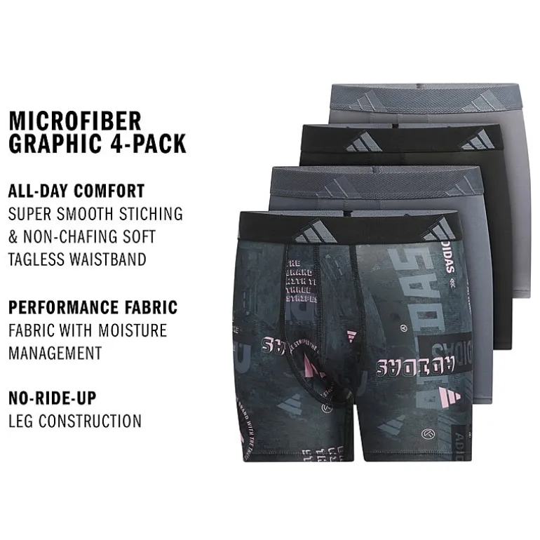 adidas Big Kid Boys 4 Pack Boxer Briefs S-5160295a