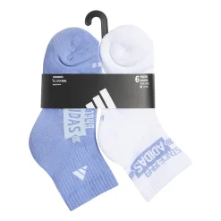 adidas Big Kid Boys 6 Pair Quarter Ankle Socks