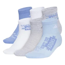 adidas Big Kid Boys 6 Pair Quarter Ankle Socks