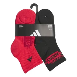 adidas Big Kid Boys 6 Pair Quarter Ankle Socks