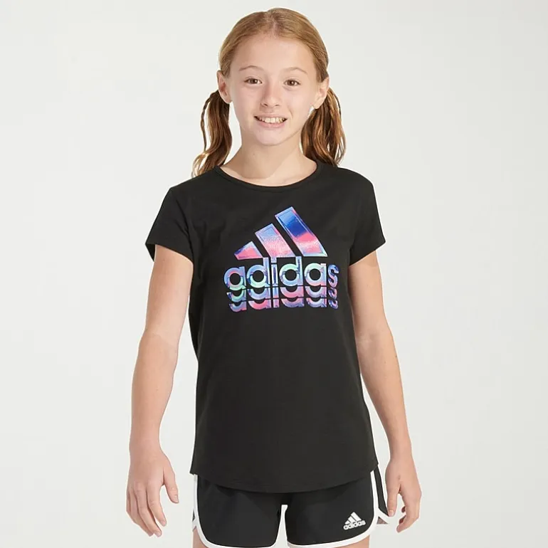 adidas Big Kid Girls Crew Neck Short Sleeve Regular Fit Graphic T-Shirt