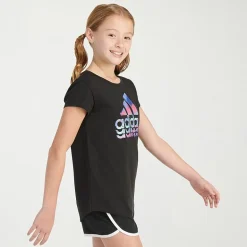 adidas Big Kid Girls Crew Neck Short Sleeve Regular Fit Graphic T-Shirt