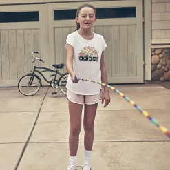 adidas Big Kid Girls Crew Neck Short Sleeve Regular Fit Graphic T-Shirt