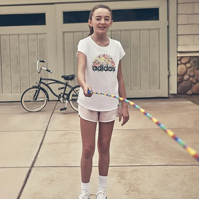 adidas Big Kid Girls Crew Neck Short Sleeve Regular Fit Graphic T-Shirt