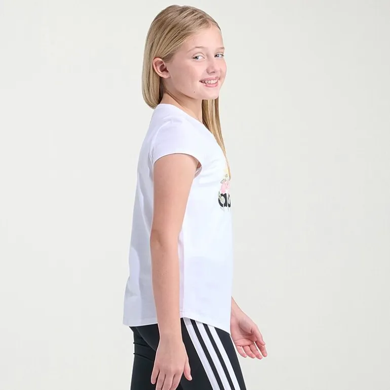 adidas Big Kid Girls Crew Neck Short Sleeve Regular Fit Graphic T-Shirt