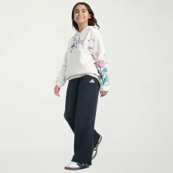 adidas Big Kid Girls Mid Rise Wide Leg Regular Fit Fleece Pull-On Pant