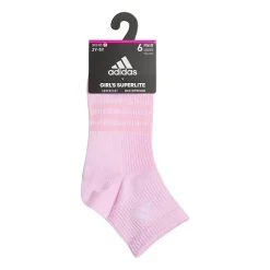 adidas Big Kid Girls 6 Pair Quarter Ankle Socks