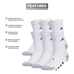 adidas Boys 6 Pair Crew Socks