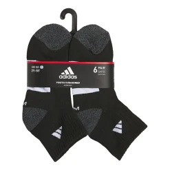 adidas Boys 6 Pair Quarter Ankle Socks
