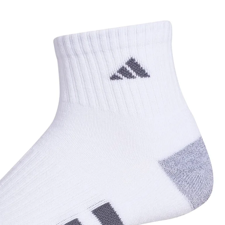adidas Cushioned Mens 3 Pair Big and Tall Quarter Ankle Socks