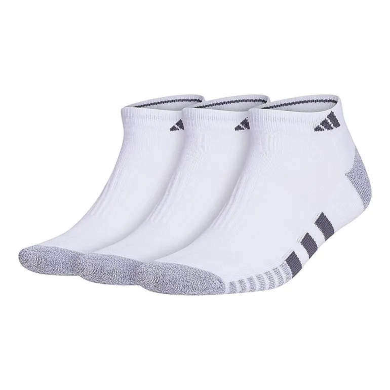 adidas Cushioned Mens 3 Pair Big and Tall Low Cut Socks