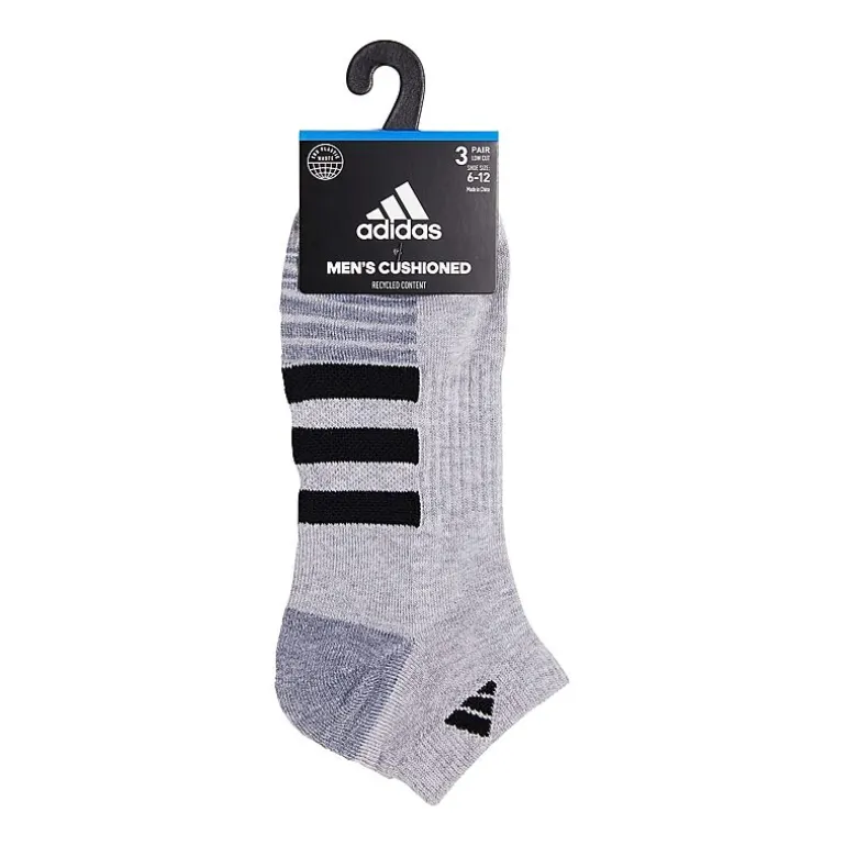 adidas Cushioned Mens 3 Pair Low Cut Socks
