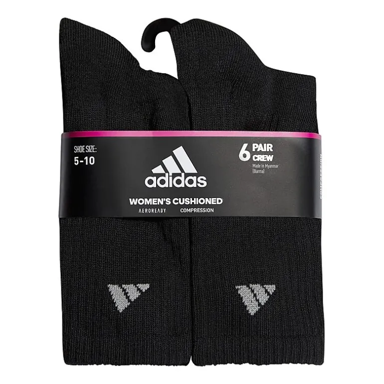 adidas Cushioned Womens 6 Pair Crew Socks