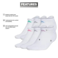 adidas Cushioned Womens 6 Pair No Show Socks