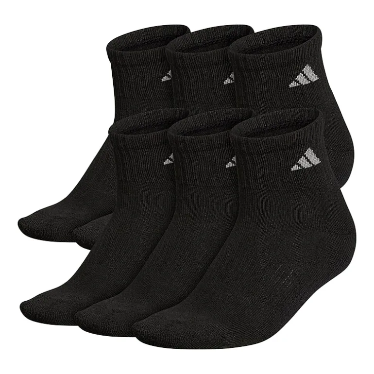 adidas Cushioned Womens 6 Pair Quarter Ankle Socks