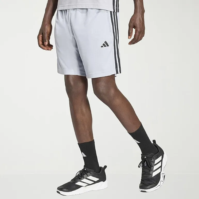 adidas Essential 3 Stripe Mens 9" Big and Tall Workout Shorts