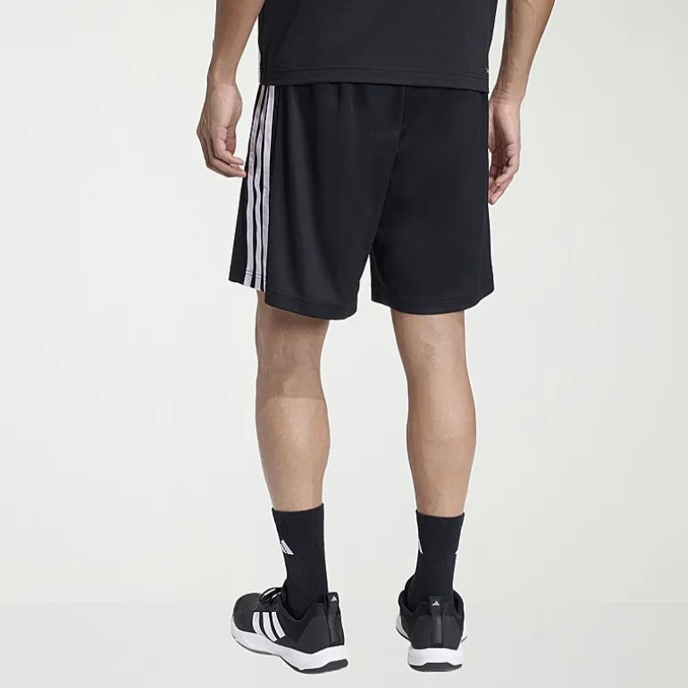 adidas Essential 3 Stripe Mens 9" Big and Tall Workout Shorts