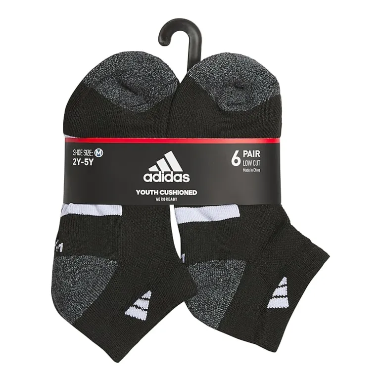 adidas Little & Big Boys 6 Pair Low Cut Socks