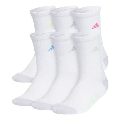 adidas Little & Big Girls 6 Pair Crew Socks