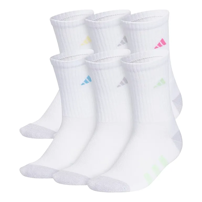 adidas Little & Big Girls 6 Pair Crew Socks