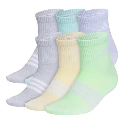 adidas Little & Big Girls 6 Pair Quarter Socks