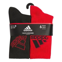 adidas Little & Big Kid Boys 6 Pair Crew Socks