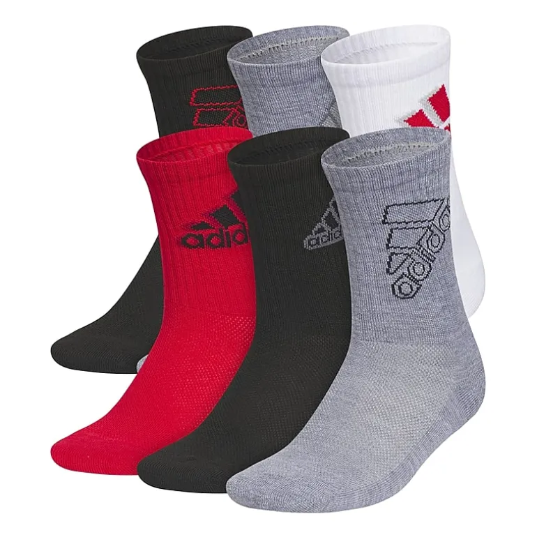 adidas Little & Big Kid Boys 6 Pair Crew Socks