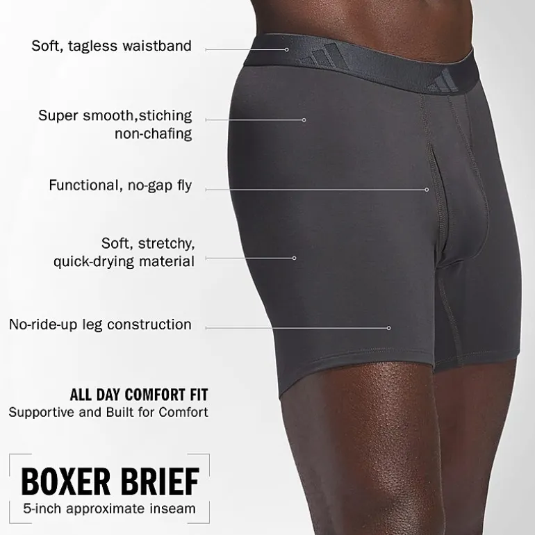 adidas Luxe Comfort Mens 3 Pack Boxer Briefs 5159307
