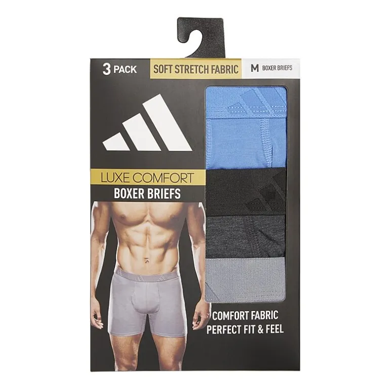 adidas Luxe Comfort Mens 3 Pack Boxer Briefs 5159307