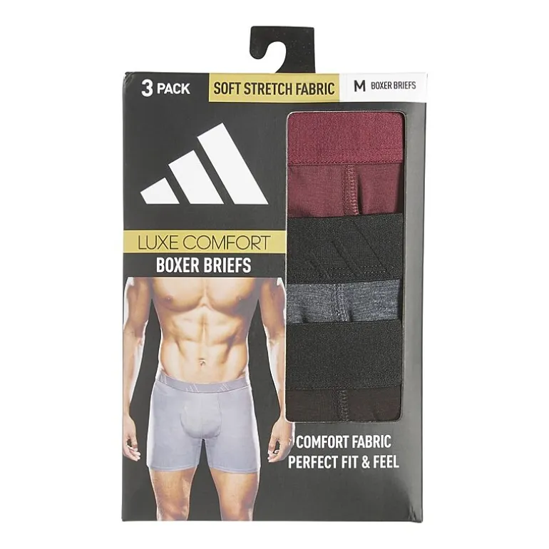 adidas Luxe Comfort Mens 3 Pack Boxer Briefs 5159307