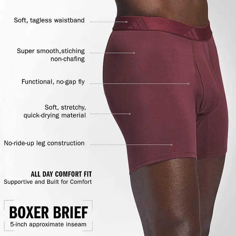 adidas Luxe Comfort Mens 3 Pack Boxer Briefs 5159307