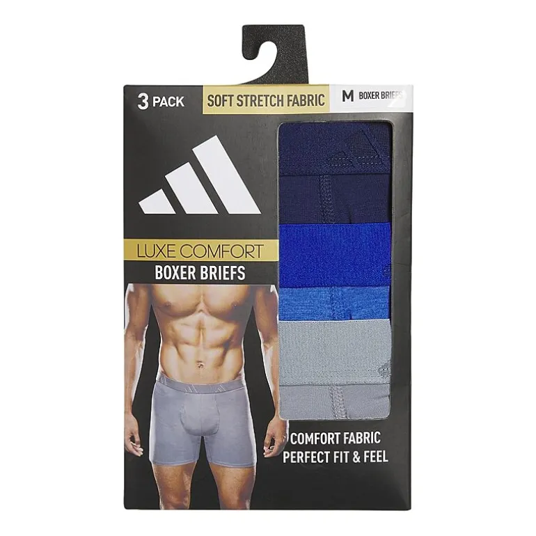 adidas Luxe Comfort Mens 3 Pack Boxer Briefs 5159307