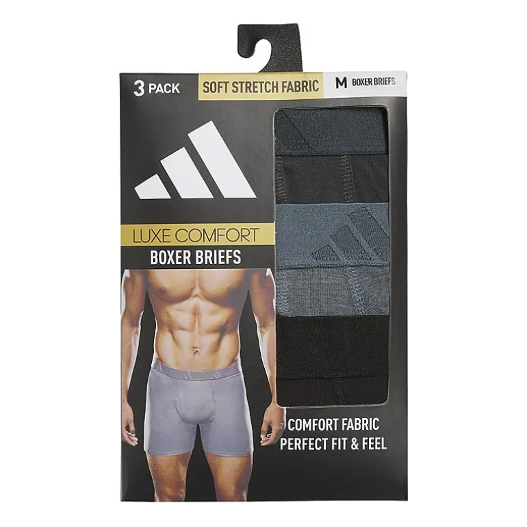 adidas Luxe Comfort Mens 3 Pack Boxer Briefs 5159307