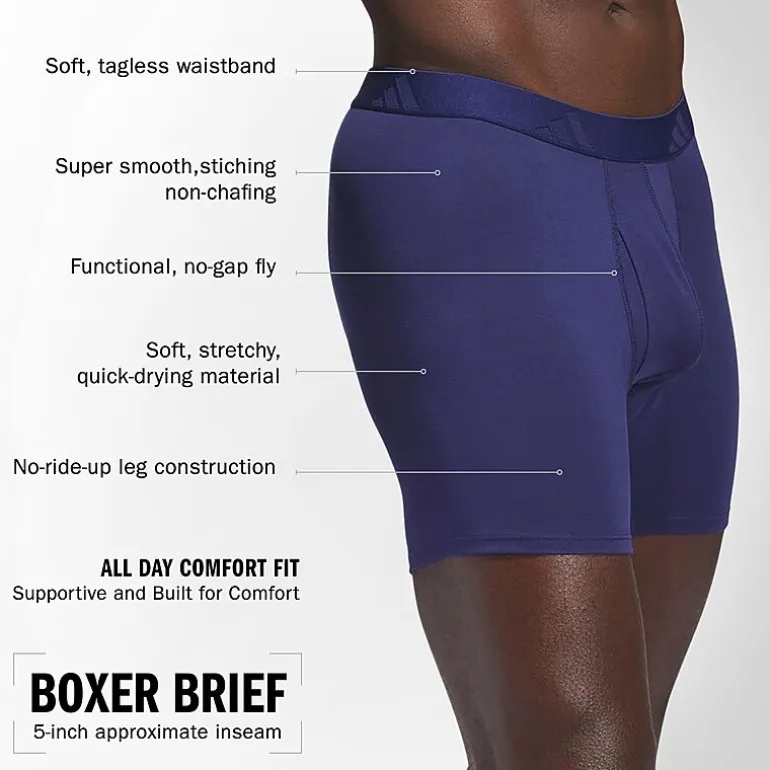 adidas Luxe Comfort Mens 3 Pack Boxer Briefs 5159307