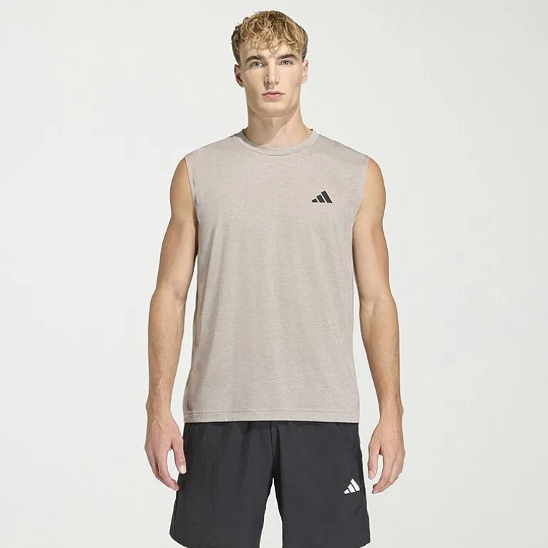 adidas Mens Crew Neck Sleeveless Muscle T-Shirt