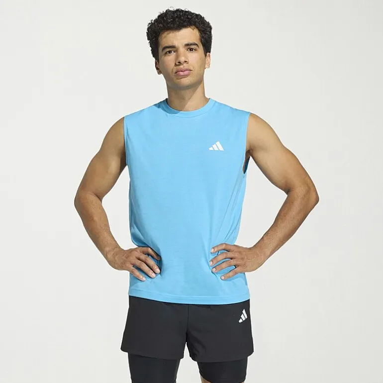 adidas Mens Crew Neck Sleeveless Muscle T-Shirt