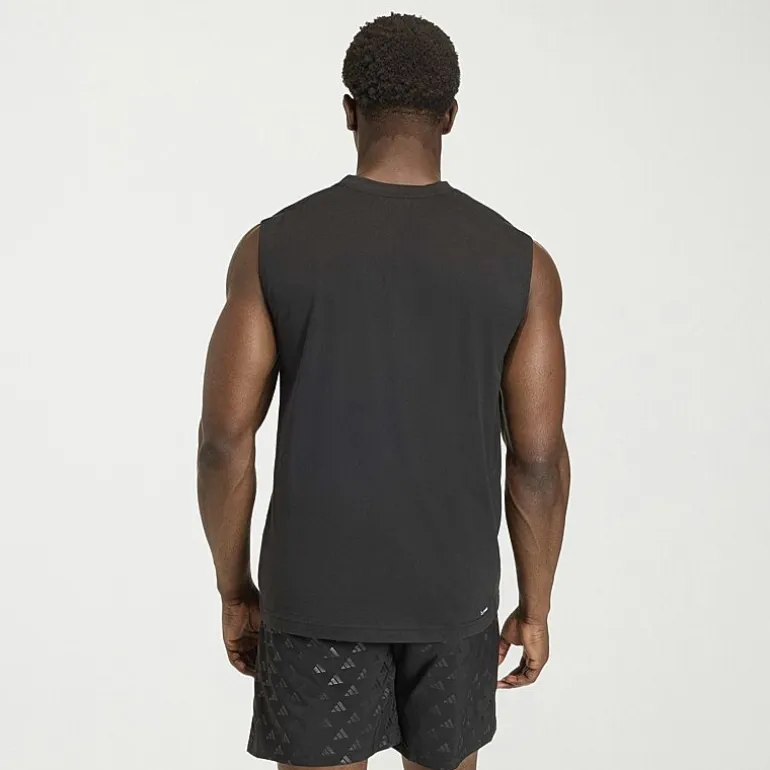 adidas Mens Crew Neck Sleeveless Muscle T-Shirt