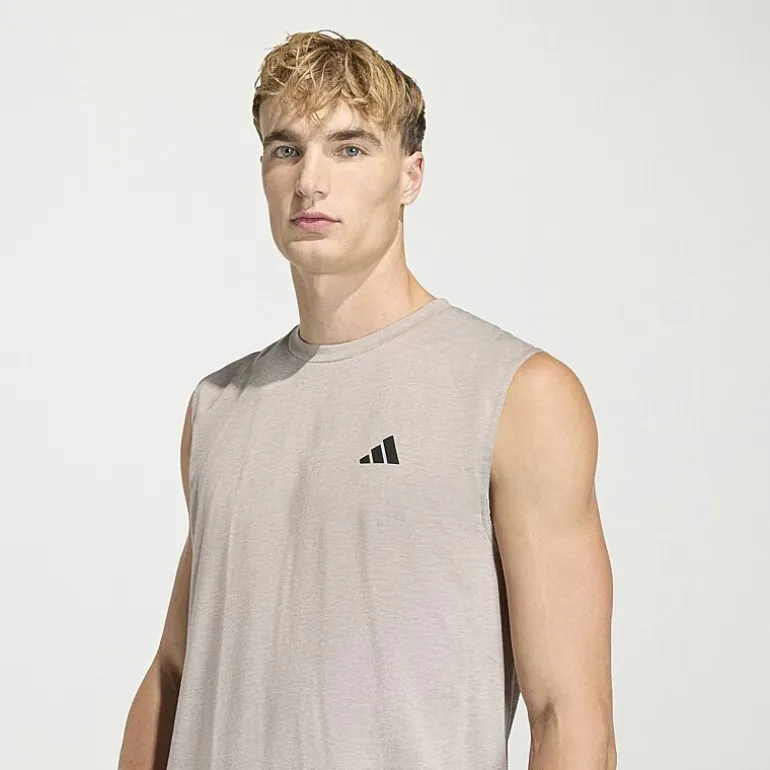 adidas Mens Crew Neck Sleeveless Muscle T-Shirt