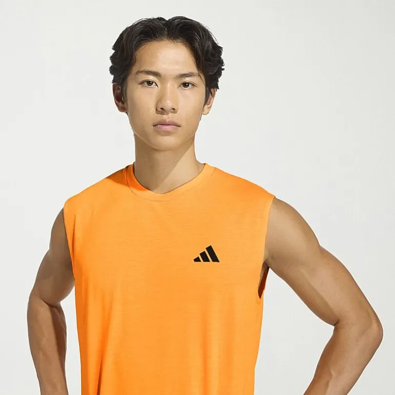 adidas Mens Crew Neck Sleeveless Muscle T-Shirt