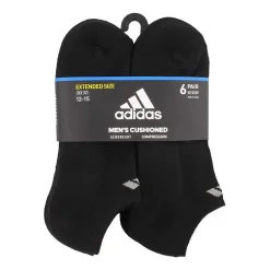 adidas Mens Multi-Pack 6 Pair Big and Tall Low Cut Socks