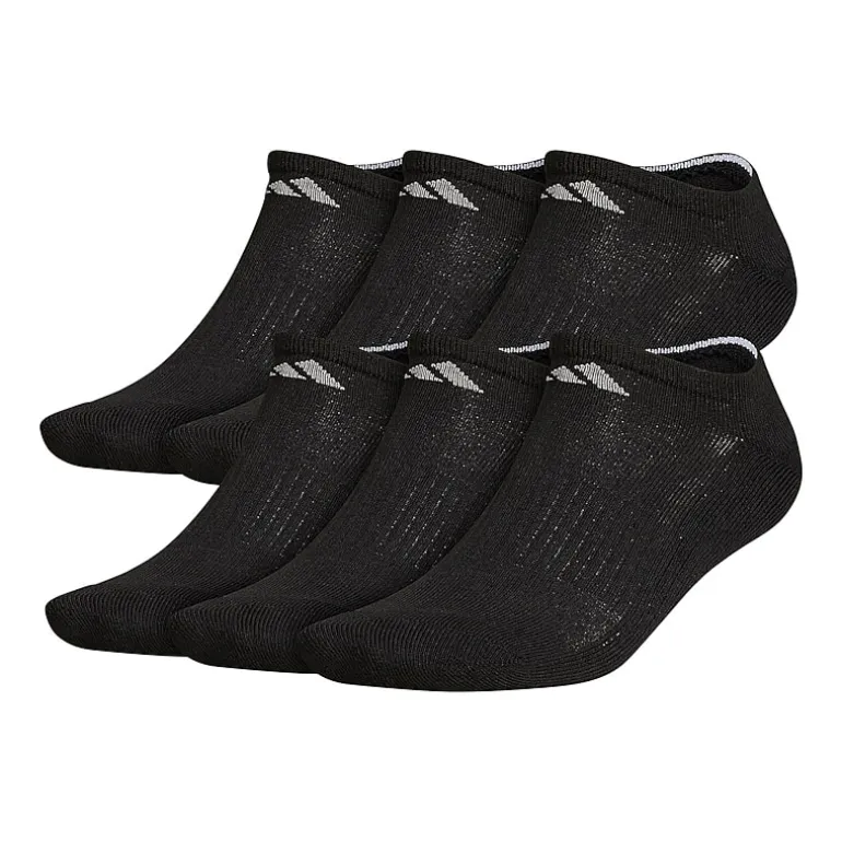 adidas Mens Multi-Pack 6 Pair Big and Tall Low Cut Socks