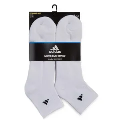 adidas Mens Multi-Pack 6 Pair Big and Tall Quarter Ankle Socks