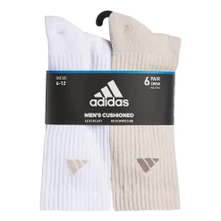 adidas Mens 6 Pair Crew Socks