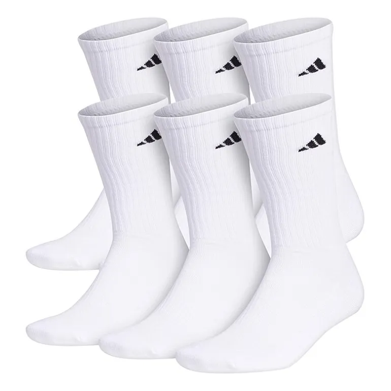 adidas Mens 6 Pair Crew Socks