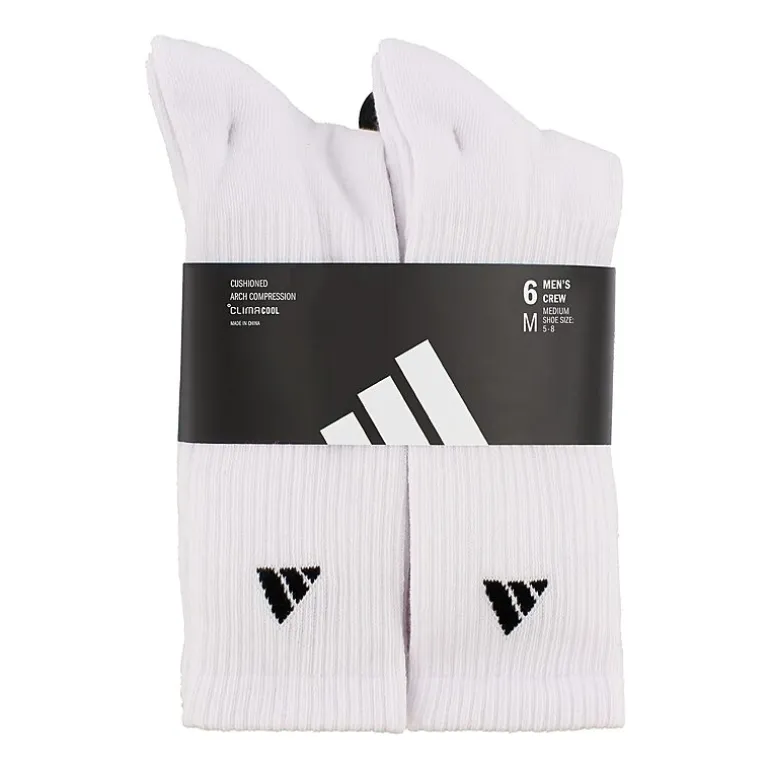 adidas Mens 6 Pair Crew Socks
